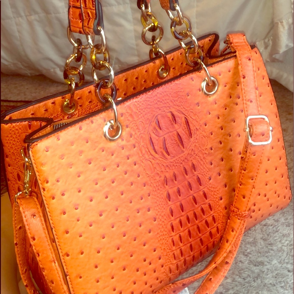 ostrich tortoise shell purse